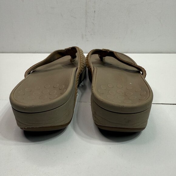 Vionic Womens Size 9 Brown Platform Sandals Bronze Studded Straps - Picture 6 of 9